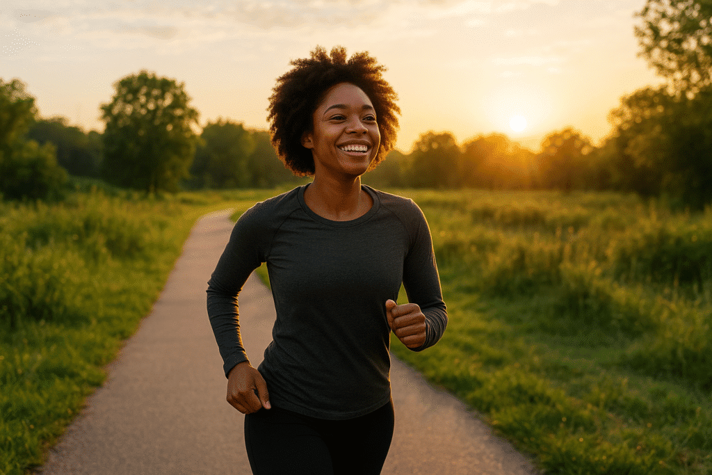Morning walk boosting mood and energy naturally