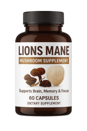 Lions Mane Mushroom Supplement with Turkey Tail, Ganoderma Lucidum, Cordyceps Sinensis & Chaga Mushrooms