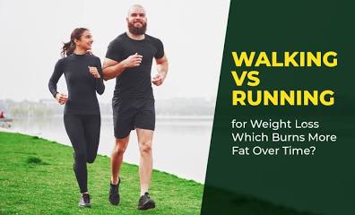 Comparison of walking and running for weight loss showing calorie burn and intensity.