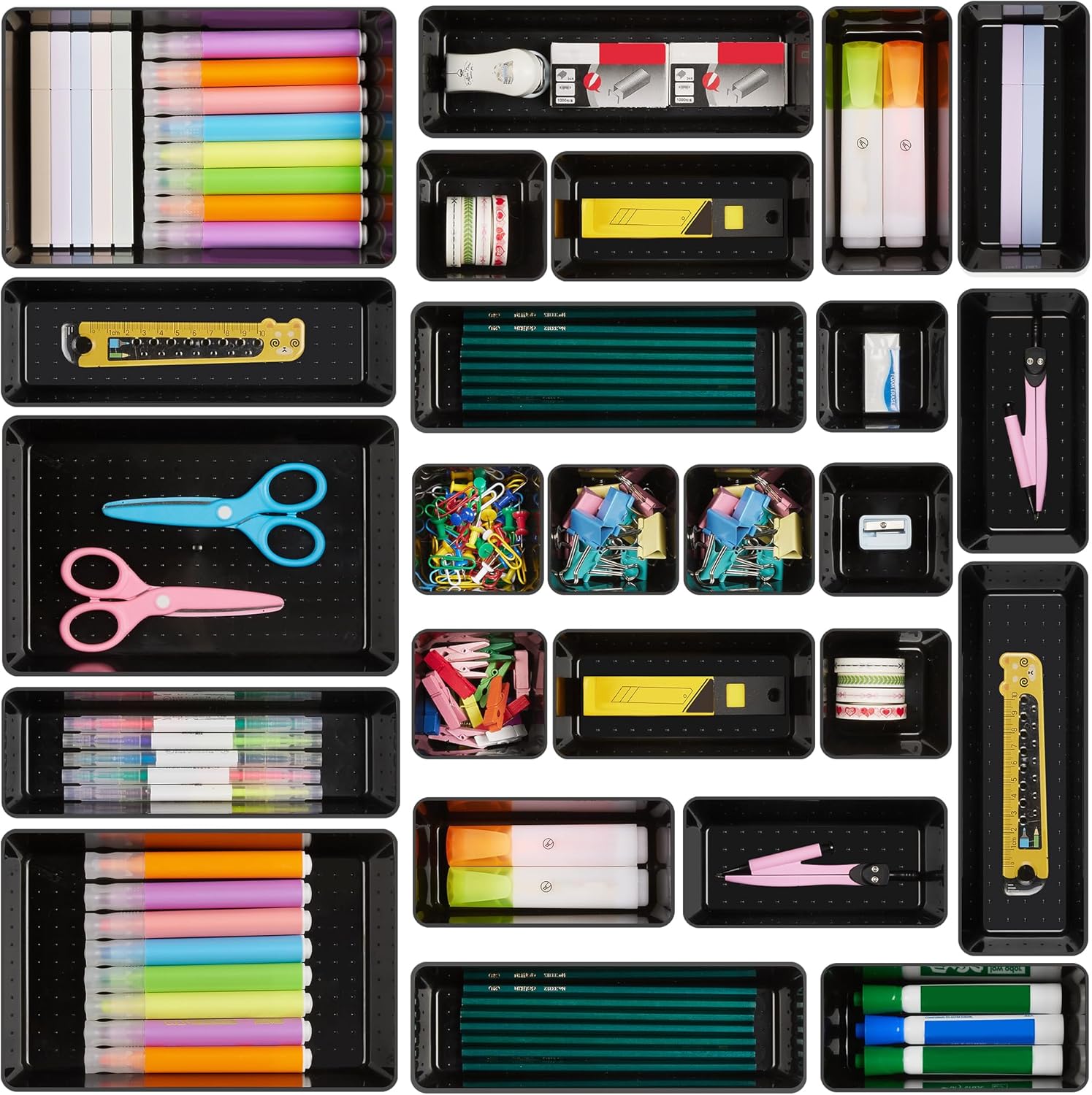  Vtopmart 25-Piece Durable Clear Acrylic Drawer Organizers for Vanity and Desk