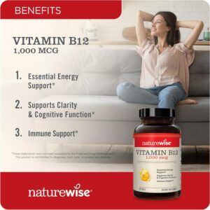 NatureWise Vitamin D3 5000 IU + B12 Softgels Energy Support Bottle