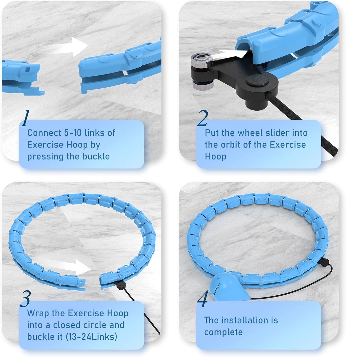 Smart weighted fit hoop 2 in 1 fitness massage heads