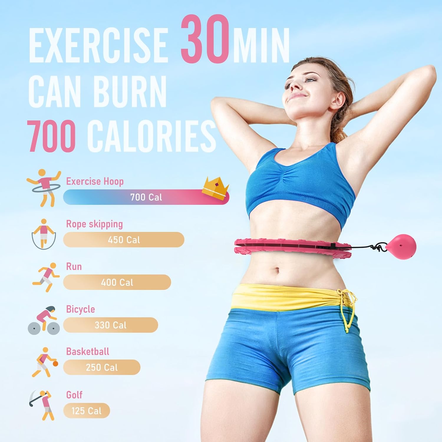 Smart weighted fit hoop dynamic fat burning exercise